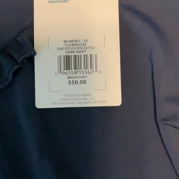 NWT Lady Hagen Clubhouse Front Ruffle Sleeveless Polo - Picture 6 of 7